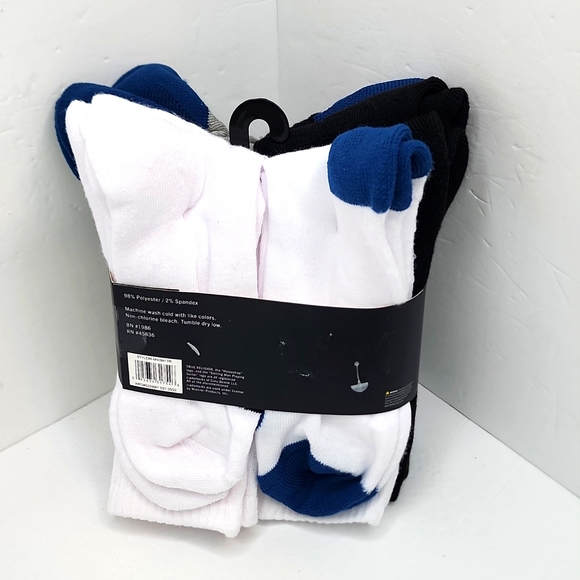 TRUE RELIGION, HALF CUSHION CREWS SOCKS BLACK, GREY, WHITE, SHOE SIZE 8-12.5 - Picture 3 of 8